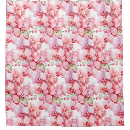 Elegant Pink Orchids Shower Curtain Duschvorhang