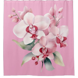 Elegant Pink Orchids Shower Curtain Duschvorhang