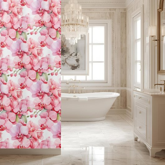 Elegant Pink Orchids Shower Curtain Duschvorhang