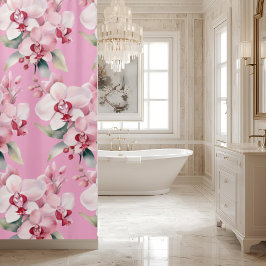 Elegant Pink Orchids Shower Curtain Duschvorhang