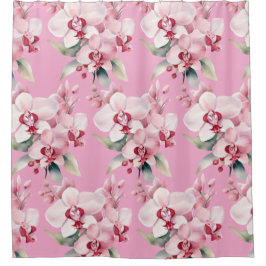 Elegant Pink Orchids Shower Curtain Duschvorhang