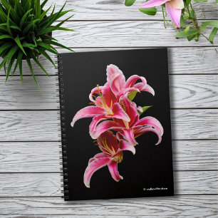 Elegant Pink Oriental Lilies Notizblock