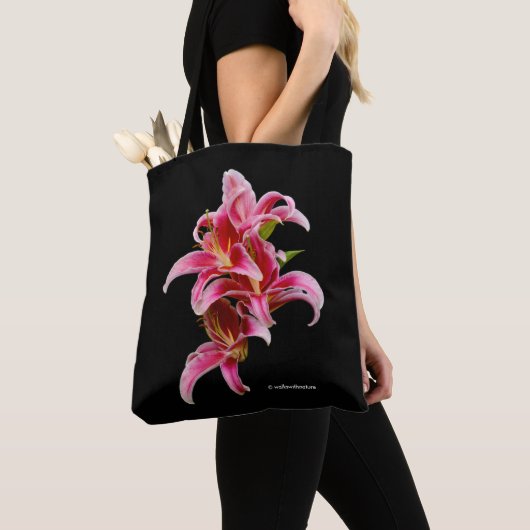 Elegant Pink Oriental Lilies Tasche (Von Nahem)
