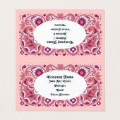 Elegant Pink Paisley Design Tear Drops Daisies Visitenkarten (Außenseite Aufgefaltet)