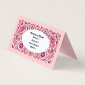 Elegant Pink Paisley Design Tear Drops Daisies Visitenkarten (Rückseite)