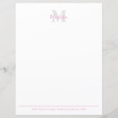 Elegant Pink Paisley Stylish Preppy Monogram (Vorderseite)