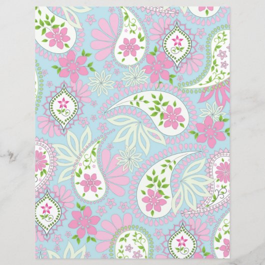 Elegant Pink Paisley Stylish Preppy Monogram (Rückseite)