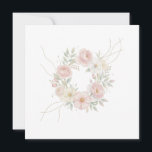 Elegant Pink Pastel Floral Wreath Botanical Design Save The Date<br><div class="desc">Soft pastel floral wreath with delicate pink and cream flowers, fresh green leaves and elegant flowing gold lines. This romantic botanical design creates a light, dreamy aesthetic perfect for wedding invitations, greeting cards, feminine stationery, wall art, and modern home decor. Ideal for spring themes, bridal showers, baby showers, and elegant...</div>