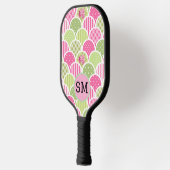 Elegant Pink Pastel Monogram Pattern For Her Pickleball Schläger (Links)