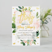 Elegant Pink Peach Bloom 30. Folieneinladung (Stehend vorne)