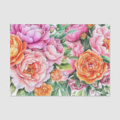 Elegant Pink Peonies Flower Tissue Paper Seidenpapier (Vorderseite)