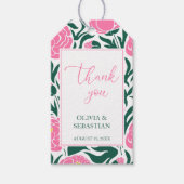 Elegant Pink Peony Blume Hochzeit Danke Geschenkanhänger (Vorderseite)