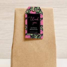 Elegant Pink Peony Blume Hochzeit Danke Geschenkanhänger