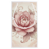 Elegant Pink Peony Floral Kleine Geschenktüte (Rückseite)