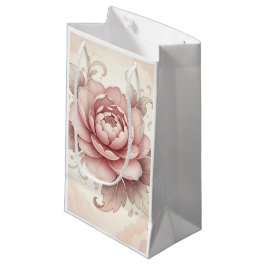 Elegant Pink Peony Floral Kleine Geschenktüte
