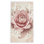 Elegant Pink Peony Floral Kleine Geschenktüte (Vorderseite)