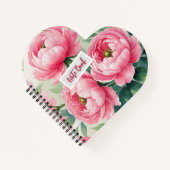 Elegant Pink Peony Floral Notebook Notizblock (Vorderseite)
