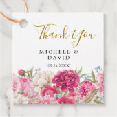 Elegant Pink Peony Florals Vielen Dank Geschenkanhänger (Vorderseite)