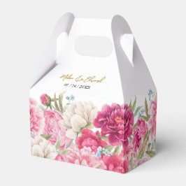 Elegant Pink Peony Florals Wedding Geschenkschachtel