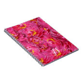 Elegant Pink Peony Stilvolle Kalligraphie Monogram Notizblock (Rechte Seite)