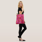 Elegant Pink Peony Stilvolle Kalligraphie Monogram Tasche (Am Model)