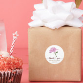 Elegant Pink Peony Wedding Thank You Runder Aufkleber