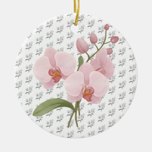 Elegant Pink Phalaenopsis Orchid Ceramic Ornament (Vorne)