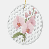 Elegant Pink Phalaenopsis Orchid Ceramic Ornament (Links)