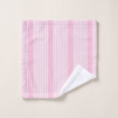 Elegant Pink Plaid Towels Soft Modern Bathroom Badhandtuch Set (Waschlappen)