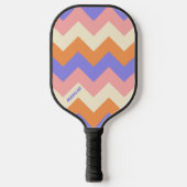 Elegant Pink Purple Chevron Pattern Custom Name Pickleball Schläger (Vorderseite)