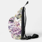 Elegant pink purple watercolor hydrangeas  crossbody bag (Rechts)