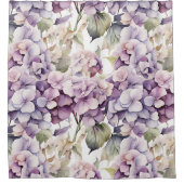 Elegant pink purple watercolor hydrangeas  duschvorhang (Vorderseite)