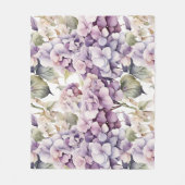Elegant pink purple watercolor hydrangeas  fleecedecke (Vorderseite)