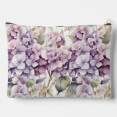 Elegant pink purple watercolor hydrangeas  zubehörtasche (Rückseite)