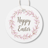 Elegant Pink Pussy Willow Happy Oaster Geschenkanhänger