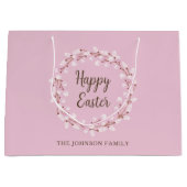 Elegant Pink Pussy Willow Happy Oaster Große Geschenktüte (Vorderseite)