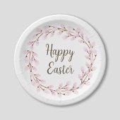 Elegant Pink Pussy Willow Happy Oaster Pappteller