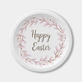 Elegant Pink Pussy Willow Happy Oaster Pappteller