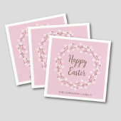 Elegant Pink Pussy Willow Happy Oaster Serviette