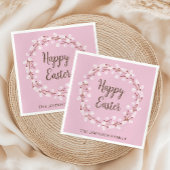 Elegant Pink Pussy Willow Happy Oaster Serviette
