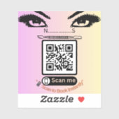 Elegant Pink QR Code Sticker – Book Now Beauty Sal (Blatt)