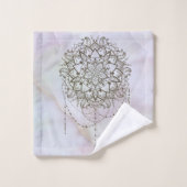 Elegant Pink Quartz Mandala Marble Badhandtuch Set (Waschlappen)