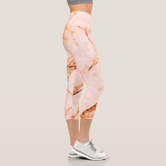 Elegant Pink Quarz Marmor Capri Leggings (Rechts)