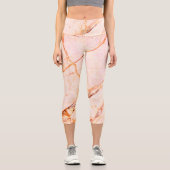 Elegant Pink Quarz Marmor Capri Leggings (Vorderseite)