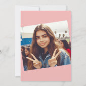 Elegant Pink Quinceañera Einladung (Rückseite)