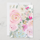 Elegant Pink Quinceañera Invitation Einladung (Rückseite)