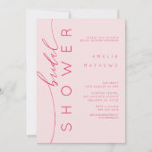 Elegant Pink & Red Bridal Shower Invitation Einladung (Vorderseite)
