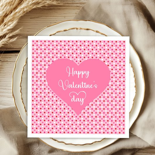 Elegant Pink Red Hearts Valentine Napkins Serviette