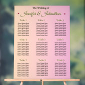 Elegant Pink Red Hearts Wedding Seating Chart Acrylschild (Neutral)