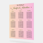 Elegant Pink Red Hearts Wedding Seating Chart Acrylschild (Winkel)